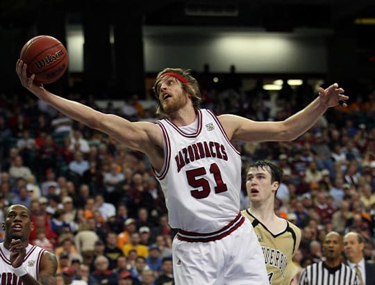 Steven Hill averaged 4 points, 3.3 rebounds and 2.4 blocks per game during his tenure at Arkansas. 