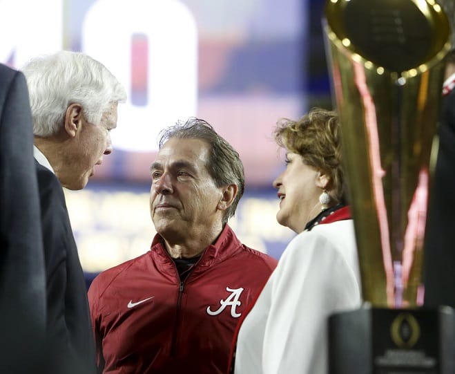 Nick Saban, Bill Battle and dozens of other UA staffers received bonuses following Alabama's wins in the SEC championship and College Football Playoff.