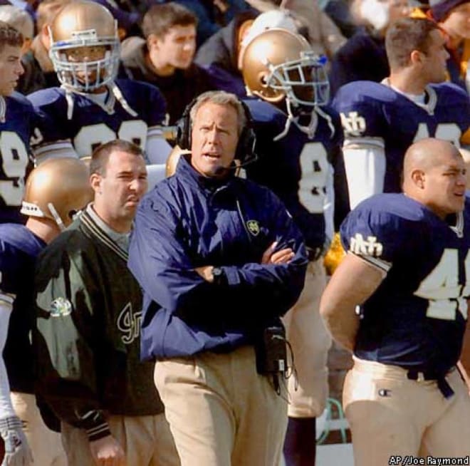 Davie was promoted from defensive coordinator at Notre Dame in 1994-96 to head coach from 1997-2001.