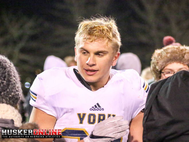 2019 athlete Garrett Snodgrass helped lead York to a 14-0 win over Elkhorn South in the state semifinals Friday night.