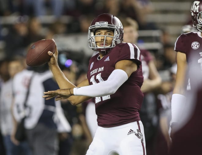Texas A&M sophomore quarterback Kellen Mond passed for 2,967 yards and rushed for 389 yards this season, accumulating 29 total touchdowns.
