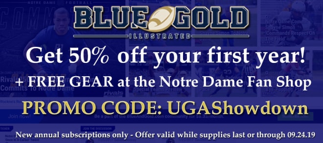 Blueandgold Notre Dame Vs Uga Showdown Special Offer