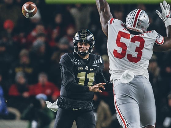 David Blough could become the first quarterback in Purdue history to throw for 300 or more yards in four straight games.