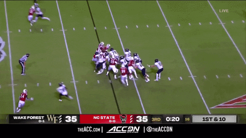 NC State Wolfpack's Alim McNeill forces a fumble.