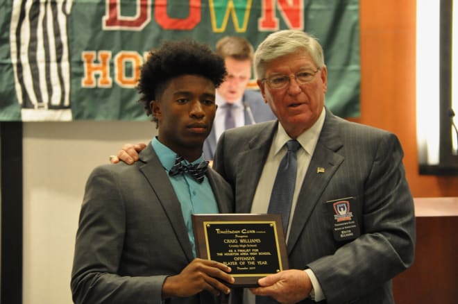 Baylor RB commit Craig Williams was honored by the Houston Touchdown Club this week
