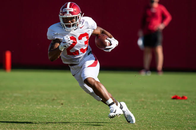 Josh Oglesby was an All-American sprinter at Arkansas before joining the football team.