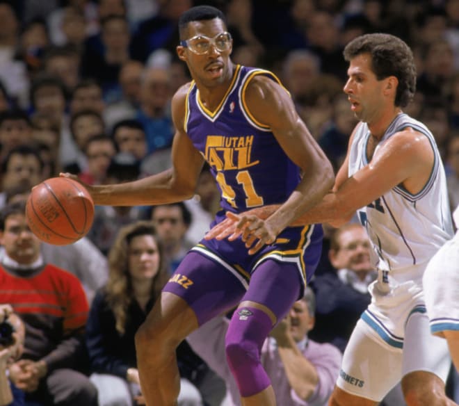 Former NC State Wolfpack basketball forward Thurl Bailey played a long career with the Utah Jazz.