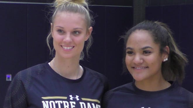 Notre Dame Fighting Irish women's basketball sophomores Sam Brunelle and Anaya Peoples