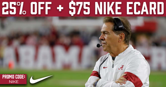Get $75 to Nike.com when you sign up for an annual subscription to BamaInsider.com 
