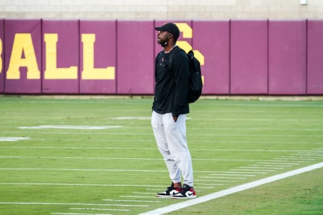 New USC wide receivers coach Dennis Simmons.