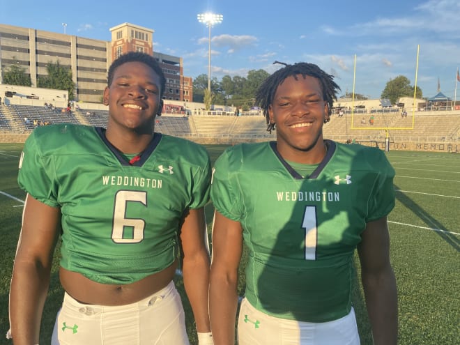 Matthews (N.C.) Weddington sophomore defensive end Aiden Harris, left, and his twin brother Andrew Harris both have NC State offers.