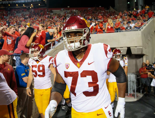 USC junior left tackle Austin Jackson underwent a procedure Tuesday to donate bone marrow to his younger sister Autumn.