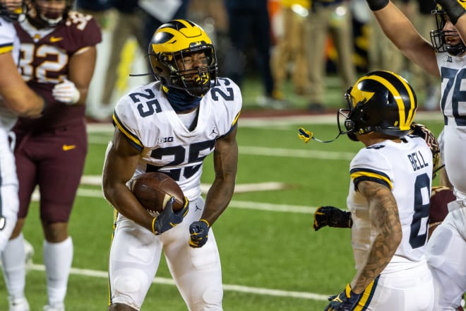 RB Hassan Haskins returns for the Wolverines this season.