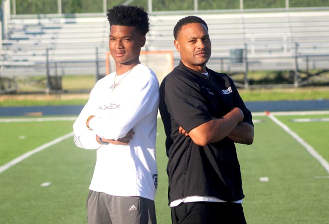 Top 2022 cornerback Will Johnson and his father, former Michigan defensive back Deon Johnson.