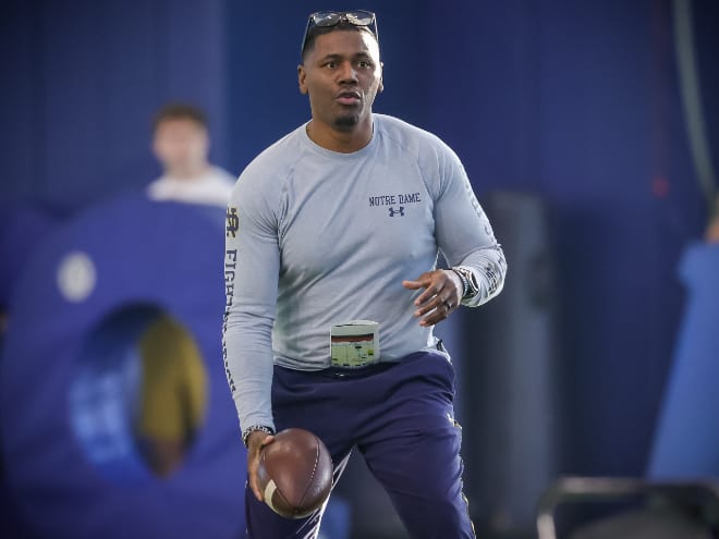 Running backs coach Deland McCullough is entering his second season at Notre Dame. 