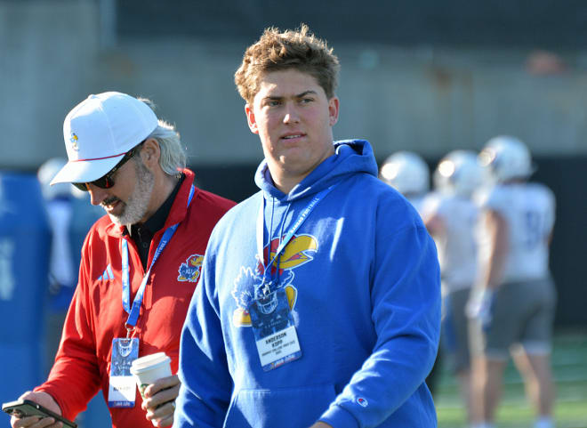 Kopp and his father (Kevin) were back in Lawrence to watch football practice 