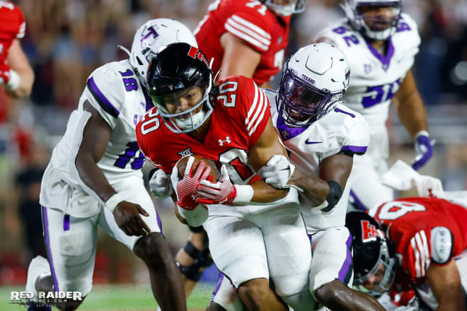 Nehemiah Martinez (20) has become another viable option at running back for the Red Raiders