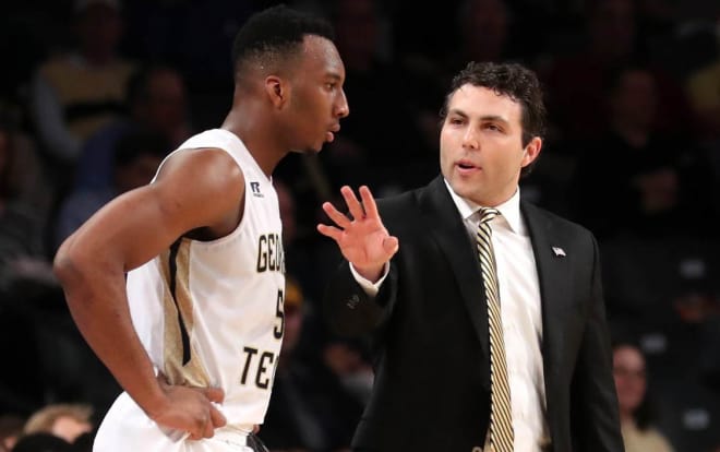 Georgia Tech head coach Josh Pastner (right) is in his first season with the Yellow Jackets.