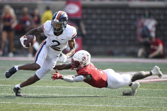 Receiver Ra'Shaun Henry's 179-yard day at Louisville was his best in two seasons at Virginia.