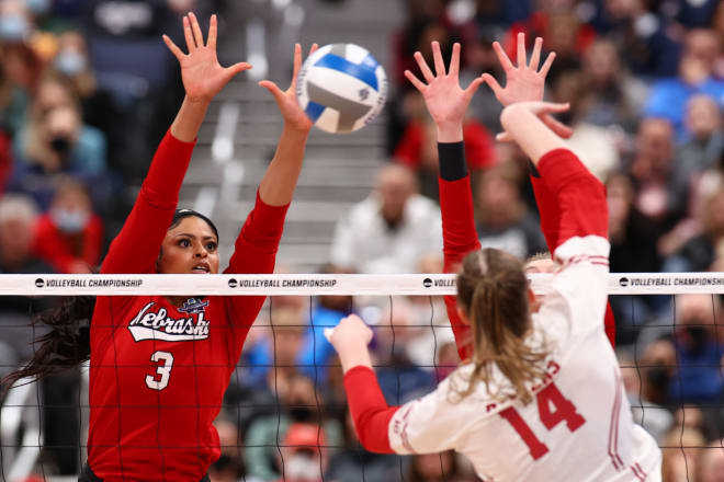 Nebraska volleyball middle blocker Kayla Caffey