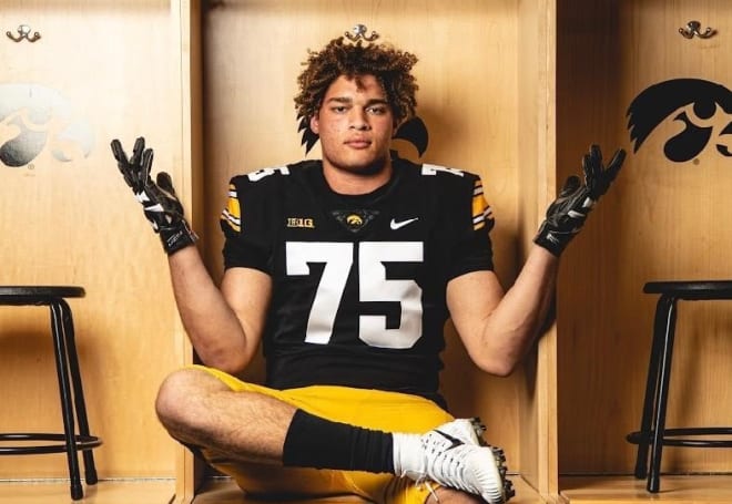 Offensive lineman Trevor Buhr made a visit to Iowa's spring practice on Thursday.