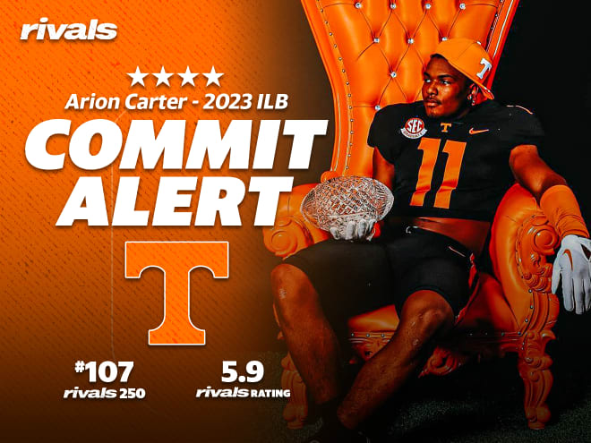 Rivals250 LB Arion Carter has committed to Tennessee