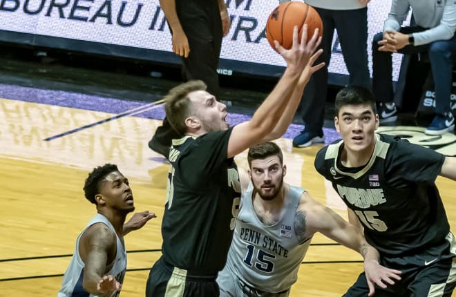 Sasha Stefanovic led Purdue with 15 points and was +16 as well. (@KrockPhoto)