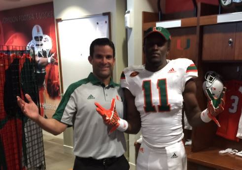 Manny Diaz with Wilder during his Cane official visit