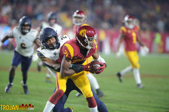 USC wide receiver Tyler Vaughns had 8 catches for 91 yards and 2 touchdowns Saturday vs. Cal.