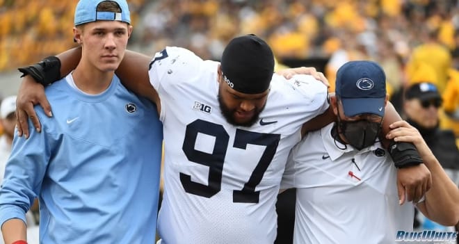 Penn State defensive tackle PJ Mustipher will miss the rest of the 2021 season. Nittany Lions coach James Franklin said Wednesday night. BWI photo