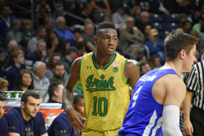 Gibbs averaged 20.0 points, 5.5 rebounds and 4.5 assists in a pair of Irish victories last week.