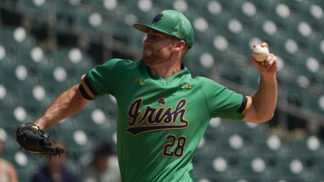 Notre Dame Fighting Irish baseball fifth-year senior pitcher John Michael Bertrand