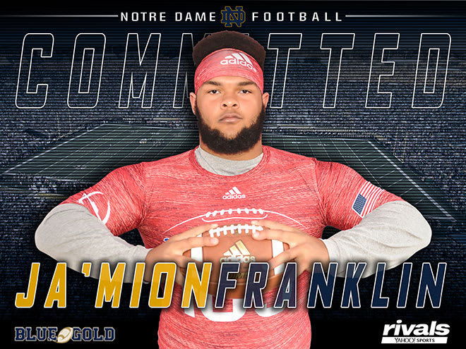 Maryland defensive tackle Ja'Mion Franklin is the 12th member of Notre Dame's 2018 class.