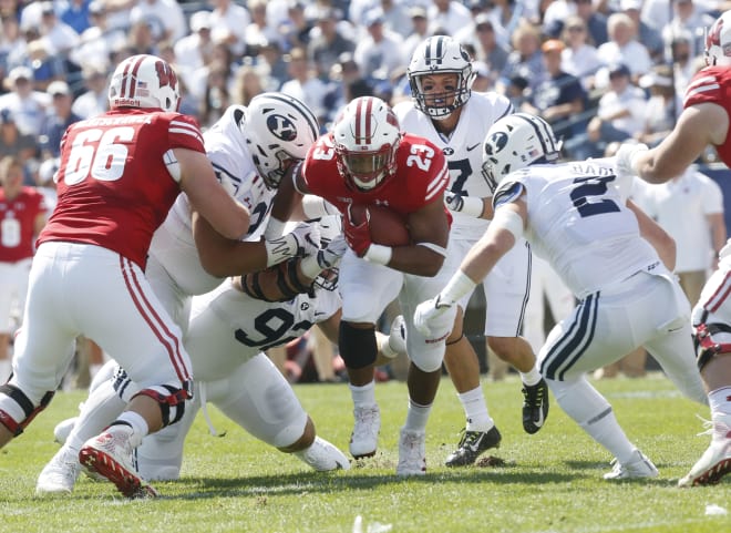Jonathan Taylor led the Badgers with 128 rushing yards against BYU. 
