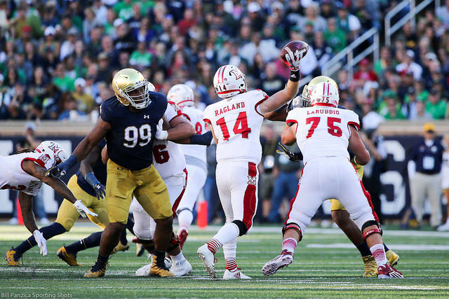 Jerry Tillery (99) and his teammates easily handled Miami (Ohio) in a 52-17 win last September.