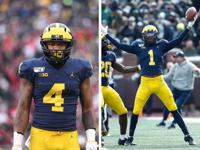 Michigan Wolverines football wide receiver Nico Collins (left) and cornerback Ambry Thomas (right) both opted out of the 2020 campaign.