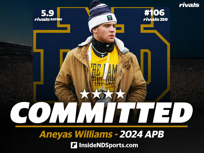 Running back Aneyas Williams, a four-star running back in the 2024 class, announced Friday his commitment to Notre Dame.