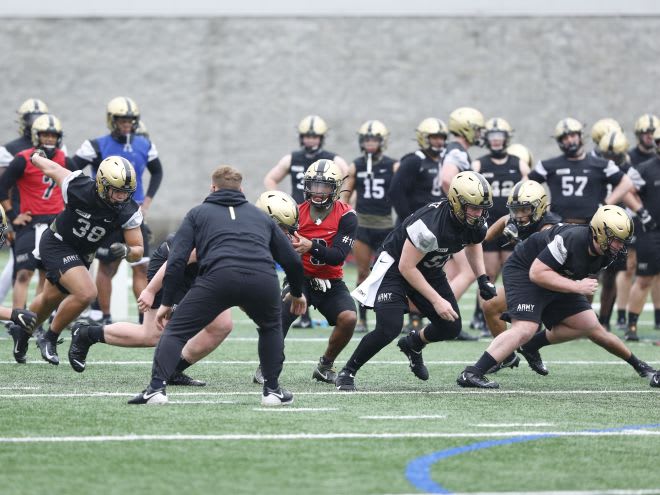 Army Black Knights in action during week one of spring practice
