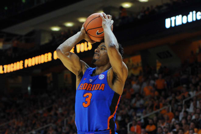 Florida guard Jalen Hudson attempts a shot against Tennessee at Thompson-Boling Arena.