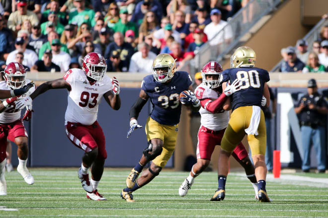 Notre Dame running back Josh Adams during the Temple game.