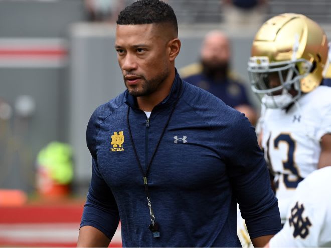 Notre Dame head coach Marcus Freeman. 