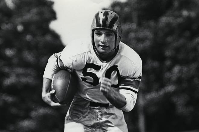Super Bowl champion coach Hank Stram scored a touchdown in Purdue's 62-7 rout of Boston U. the last time the Boilermakers traveled to a New England State to play football.