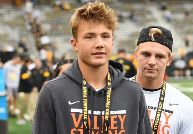 In-state wide receiver Jack Johnson visited the Hawkeyes for their season opener this past weekend.