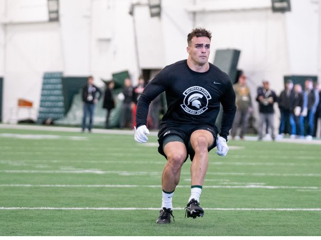 Michigan State linebacker Ben VanSumeren at Michigan State's 2023 pro day