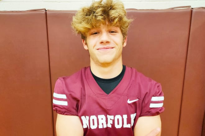 If this guy has his way things are going to get Rowdy when No. 10 Norfolk challenges No. Westside on Friday. Yep, that's Rowdy Bauer, (25) alright...