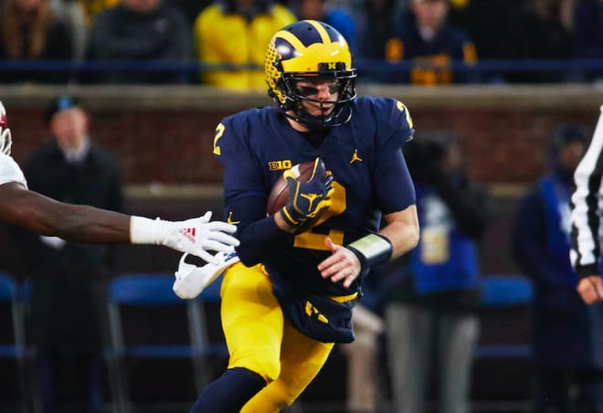 Shea Patterson passed for 250 yards and a touchdown and added another 68 on the ground in Saturday's win.