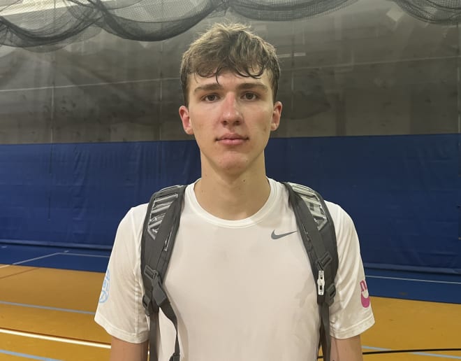 2025 four-star power forward Trent Sisley is having a strong June for Santa Claus (Ind.) Heritage Hills. He took an unofficial visit to Notre Dame earlier this month.