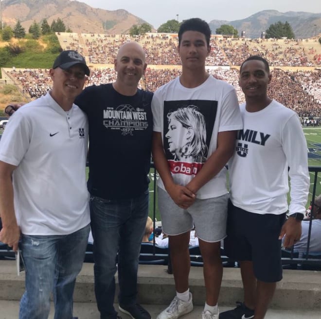 Isaac Vaha on an unofficial visit to Utah State earlier this season