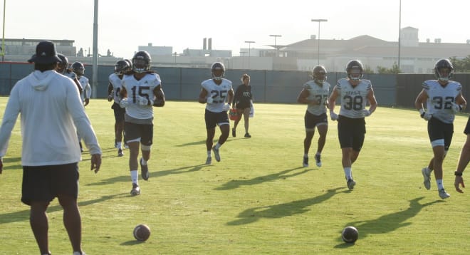 The Roadrunners held their second practice of fall camp on Saturday morning. Later in the day several players and coach Traylor visited with the local media to discuss fall camp and the season ahead.