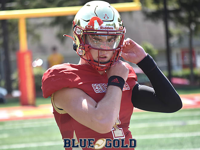 The Fighting Irish quarterback commit threw for five touchdowns against a top team from Delaware.